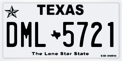 TX license plate DML5721