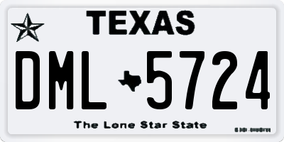 TX license plate DML5724