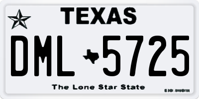 TX license plate DML5725