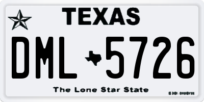 TX license plate DML5726