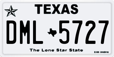 TX license plate DML5727