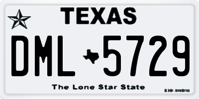 TX license plate DML5729