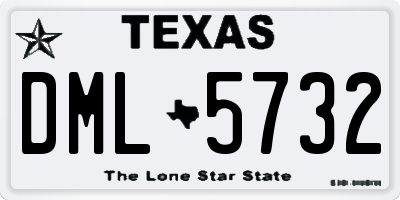 TX license plate DML5732