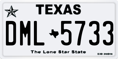 TX license plate DML5733