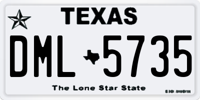 TX license plate DML5735