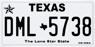 TX license plate DML5738