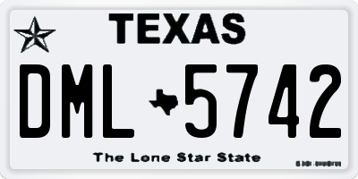 TX license plate DML5742