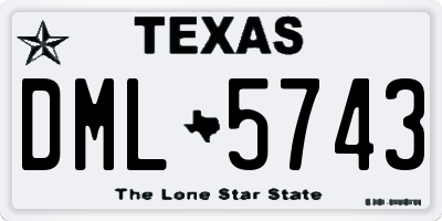 TX license plate DML5743