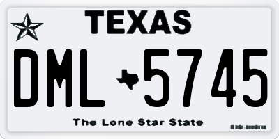 TX license plate DML5745