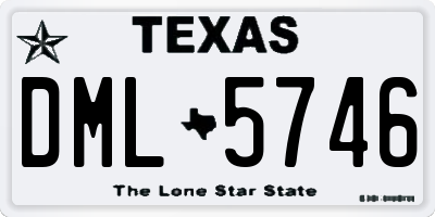 TX license plate DML5746