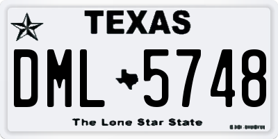 TX license plate DML5748