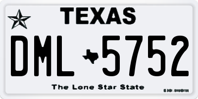 TX license plate DML5752