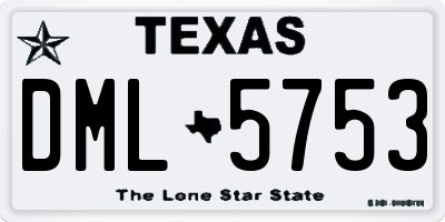 TX license plate DML5753