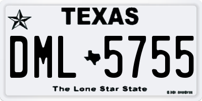 TX license plate DML5755