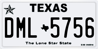 TX license plate DML5756