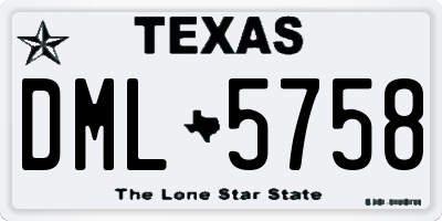 TX license plate DML5758