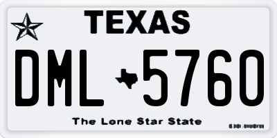 TX license plate DML5760