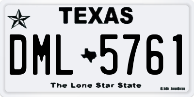 TX license plate DML5761