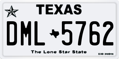 TX license plate DML5762