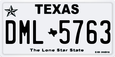 TX license plate DML5763