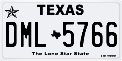 TX license plate DML5766
