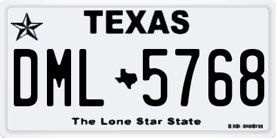 TX license plate DML5768