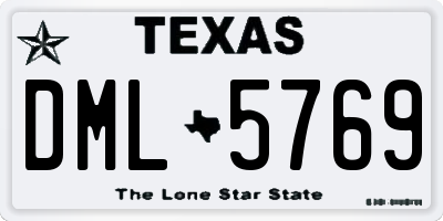 TX license plate DML5769