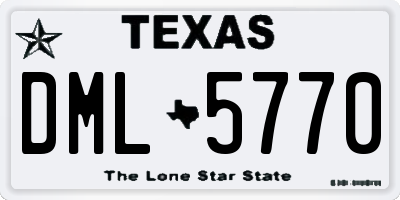 TX license plate DML5770