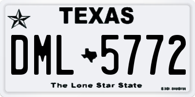 TX license plate DML5772