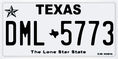 TX license plate DML5773