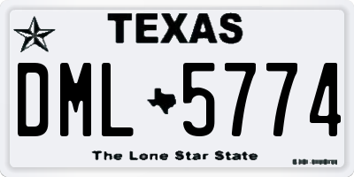 TX license plate DML5774