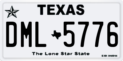 TX license plate DML5776