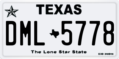 TX license plate DML5778