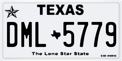 TX license plate DML5779