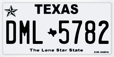 TX license plate DML5782