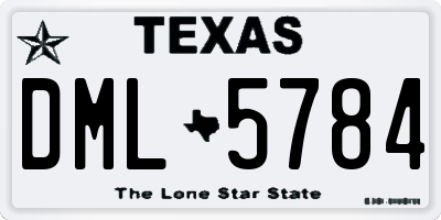 TX license plate DML5784