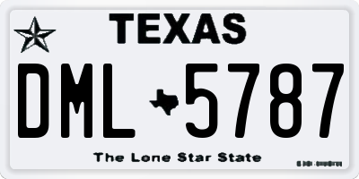 TX license plate DML5787