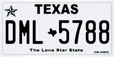 TX license plate DML5788