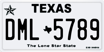 TX license plate DML5789