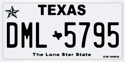 TX license plate DML5795