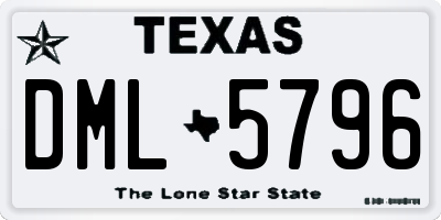 TX license plate DML5796