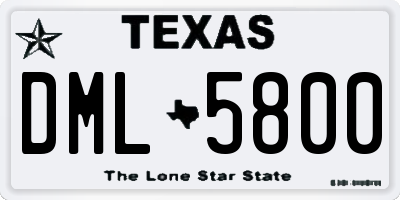 TX license plate DML5800