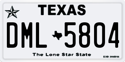 TX license plate DML5804