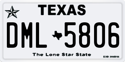 TX license plate DML5806