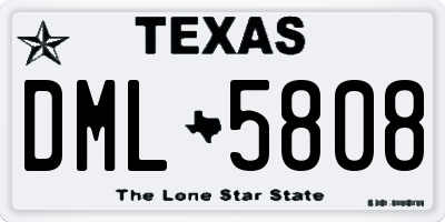 TX license plate DML5808