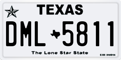 TX license plate DML5811