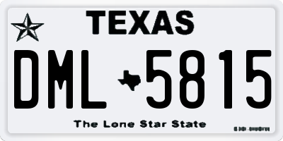 TX license plate DML5815