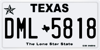 TX license plate DML5818