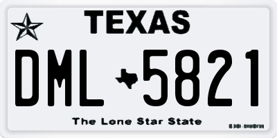 TX license plate DML5821