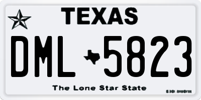 TX license plate DML5823